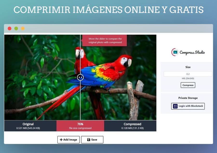 Compress Studio: excelente herramienta web para comprimir imágenes