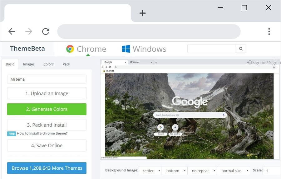 Cómo crear temas para Chrome gratis con Chrome Theme Creator