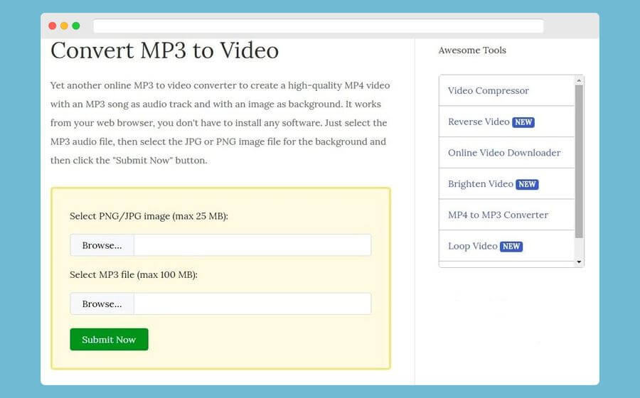 Convertir un Mp3 y una imagen a vídeo