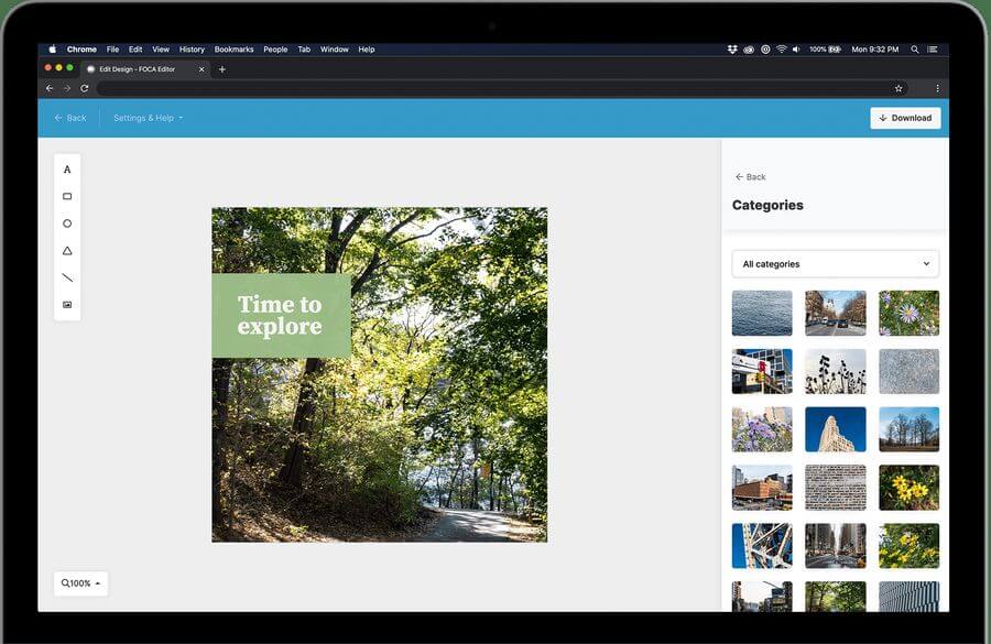 Crear imágenes para redes sociales gratis y online con FOCA Editor