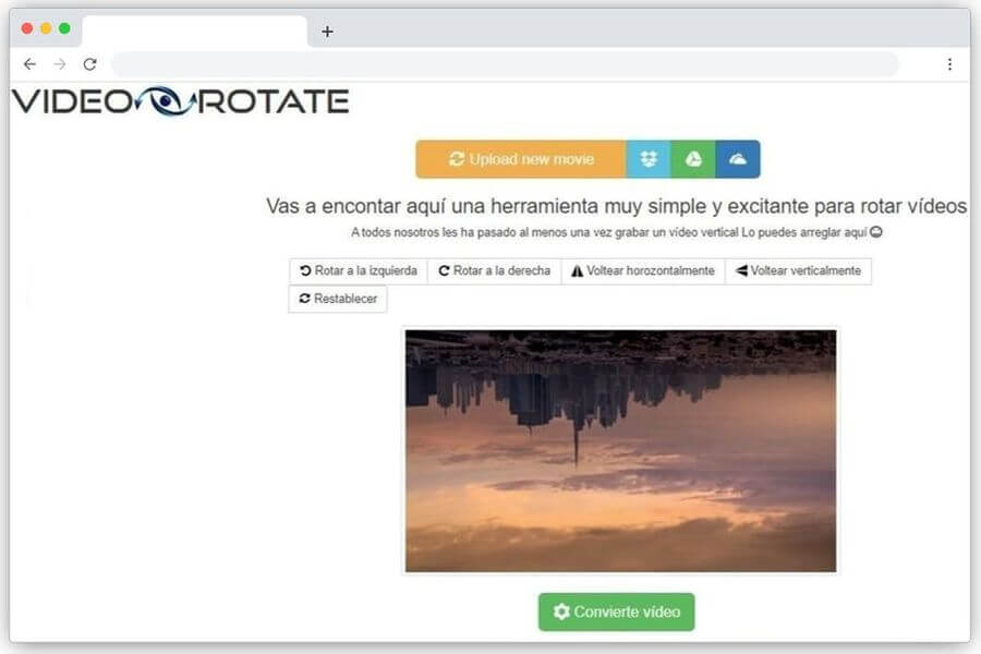 Cómo rotar un vídeo online y gratis