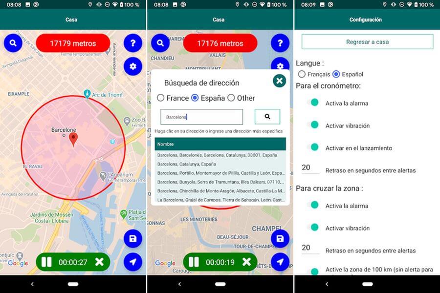 Alertas en el teléfono si superas la distancia de 1 km desde tu hogar