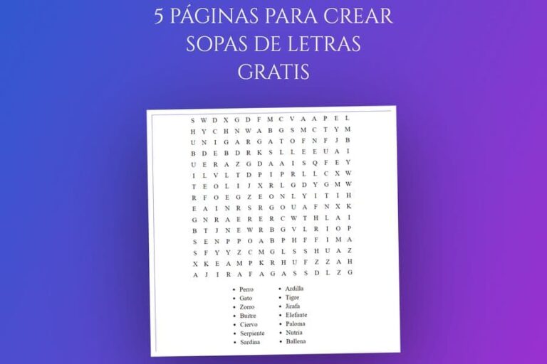 5 Páginas Para Generar Sopas De Letras Gratis Y En Línea