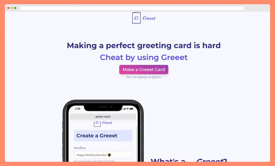 Greeet Cards: crear tarjetas de felicitación en línea y sin registro