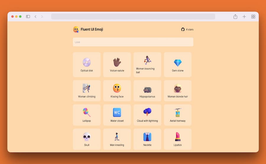 Fluent UI Emoji: buscador de emojis de Microsoft Fluent UI