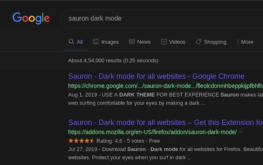 Tema oscuro para todas las páginas en Chrome