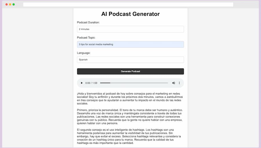 AI Podcast Generator