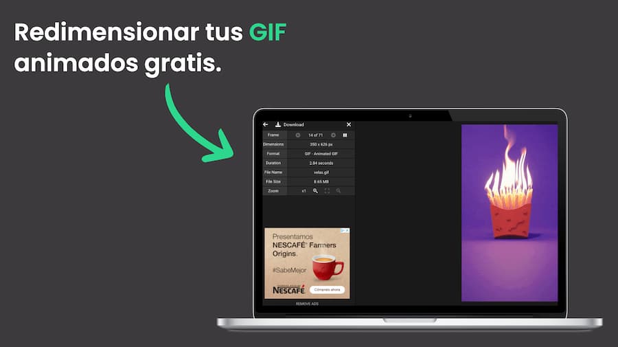 Redimensionar animaciones GIF gratis