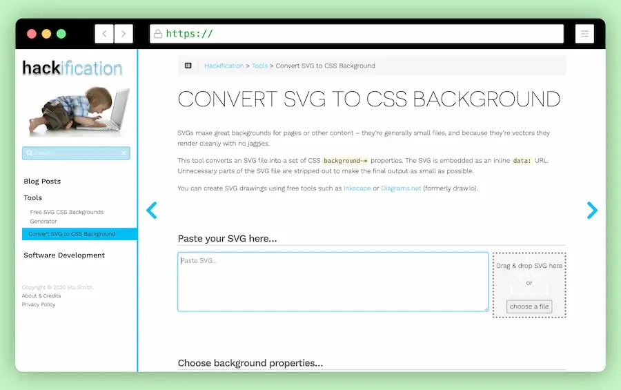 Convertir SVG a CSS gratis