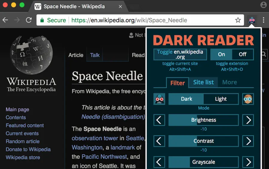 Dark Reader: extensión de navegador que cuida tu visión