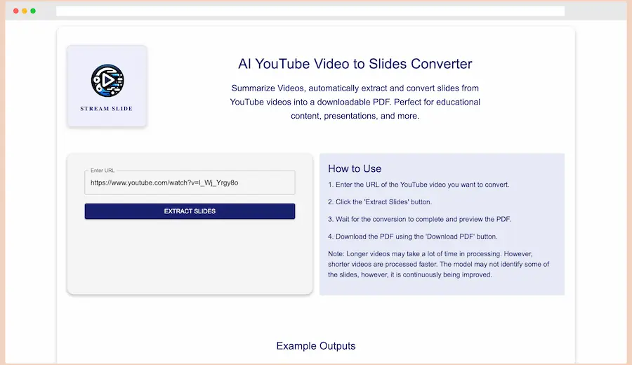 Transformar vídeos de YouTube en diapositivas con Stream Slides