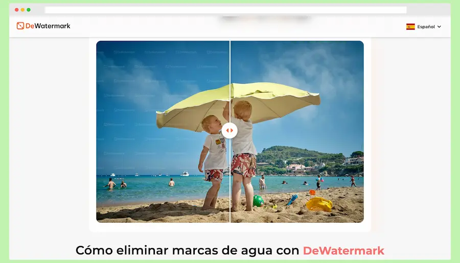DeWatermark: elimina marcas de agua de fotos con IA