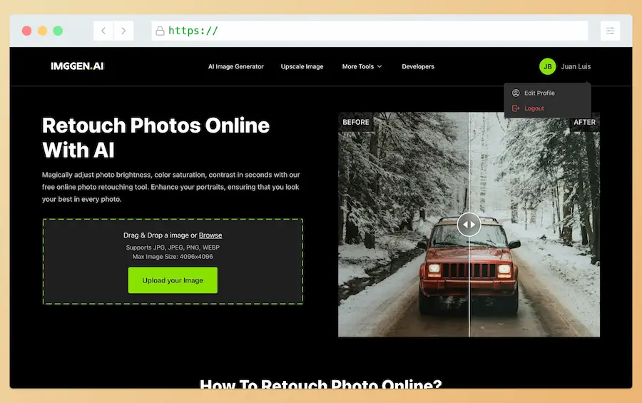 AI Photo Retoucher: retoca y mejora tus fotos gratis con IA