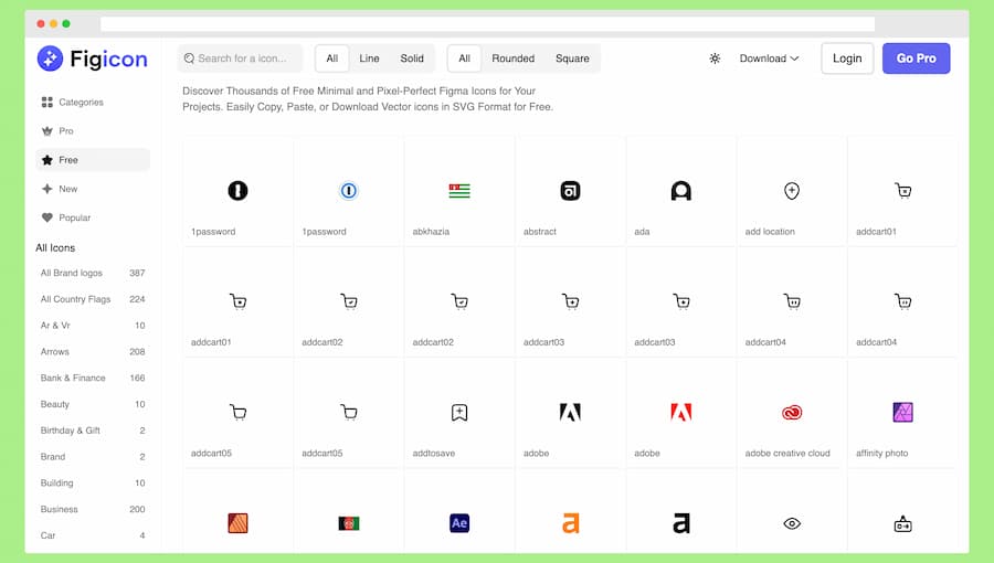 Figicon: una gran biblioteca de iconos SVG gratuitos