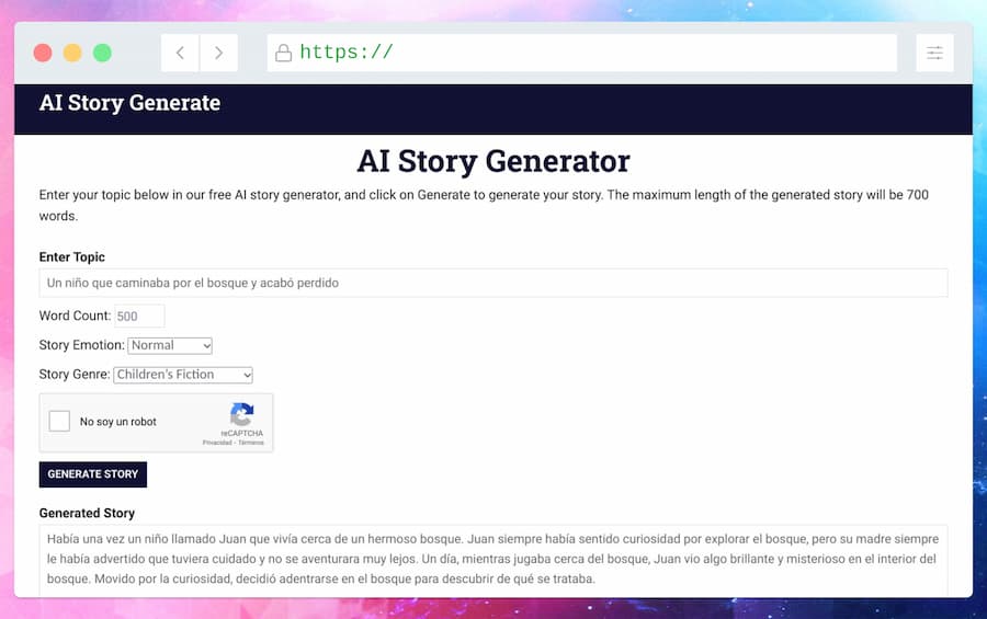 AI Story Generator: crea cuentos o historias instantáneas con IA