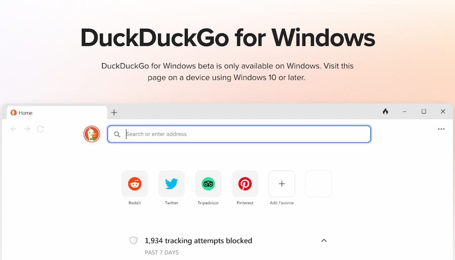 DuckDuckGo Browser para Windows