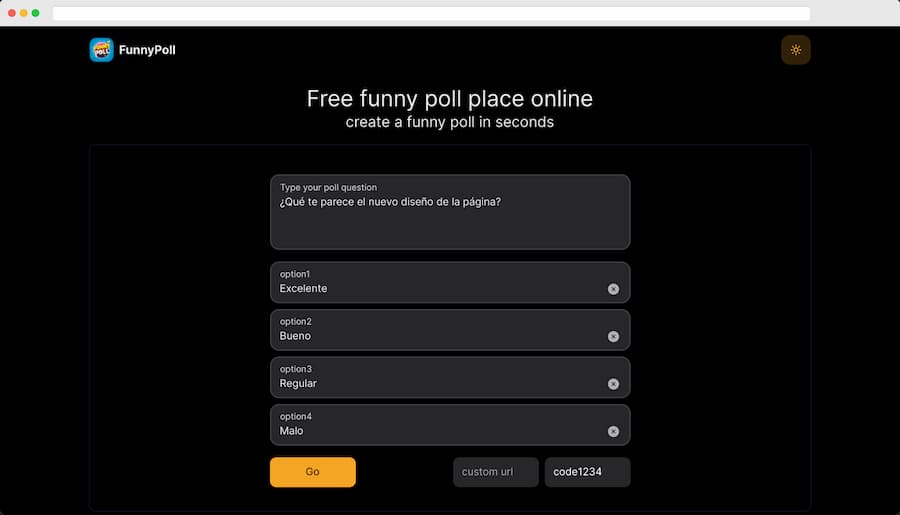 Funny Poll: crea encuestas online gratis y sin registro