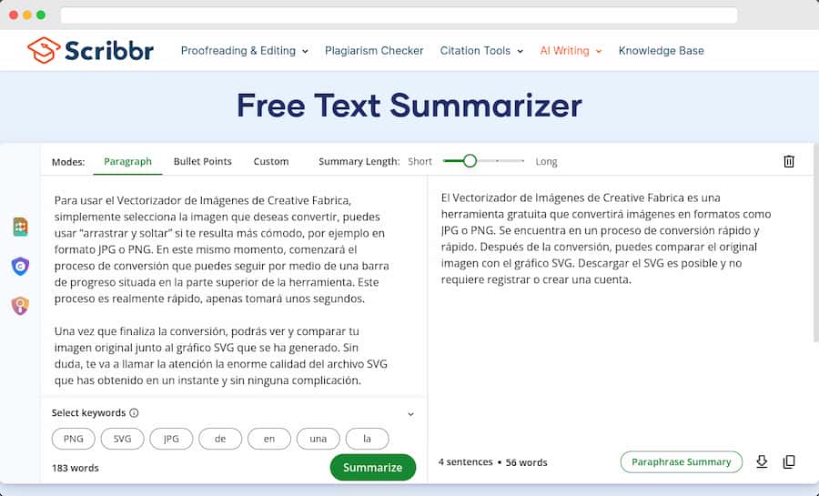 Free AI Text Summarizer: resumir textos online y gratis usando IA