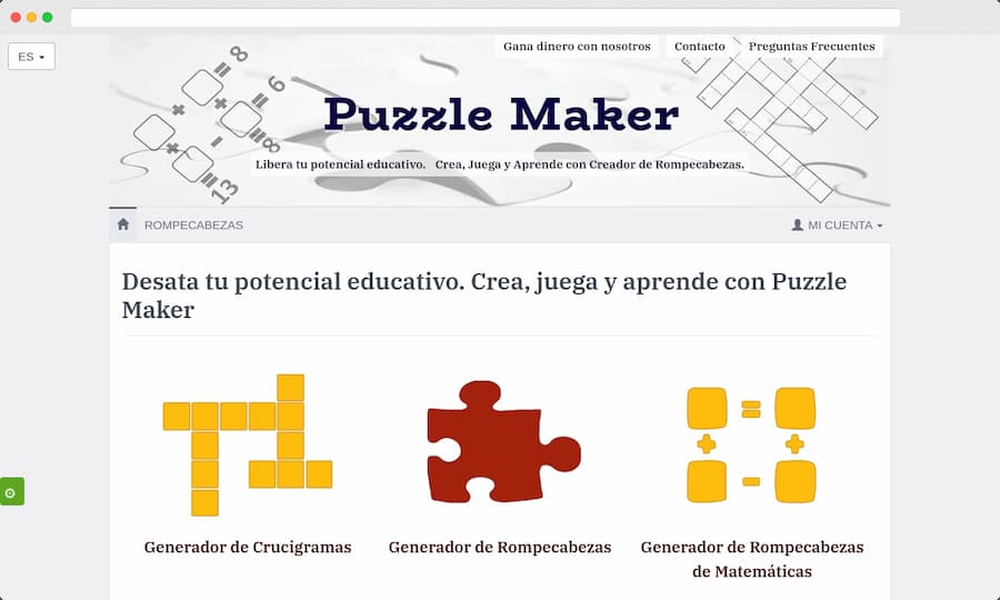 Crear tus propios pasatiempos en línea con Puzzle Maker
