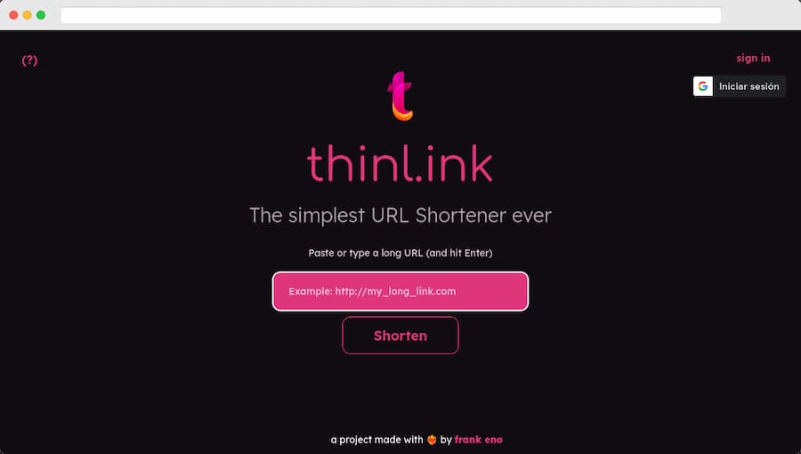 Thinlink: acortador de URLs con estadísticas de clics