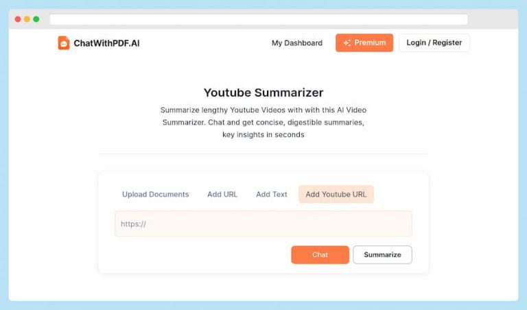 Youtube Summarizer de ChatWithPDF