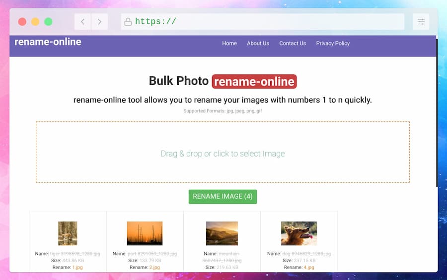 Bulk Photo Rename Online