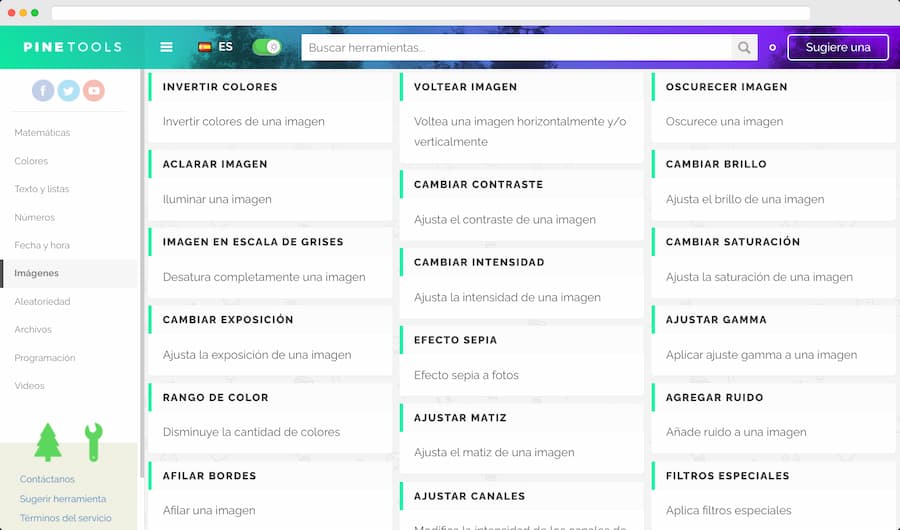 Herramientas de imágenes de PineTools