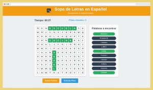 Sopa de letras online en español