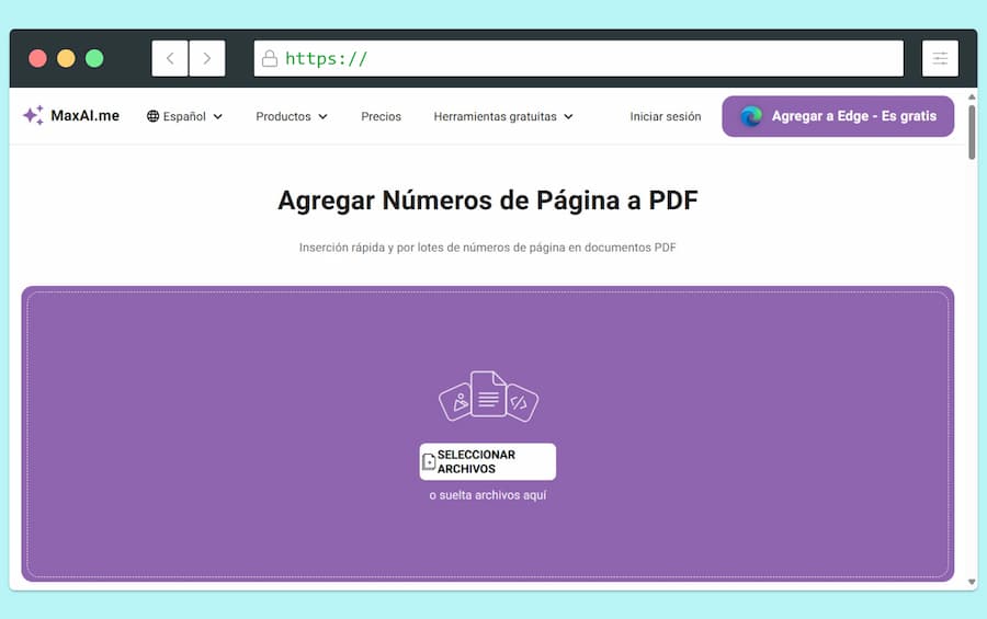 Añadir número de página a PDF