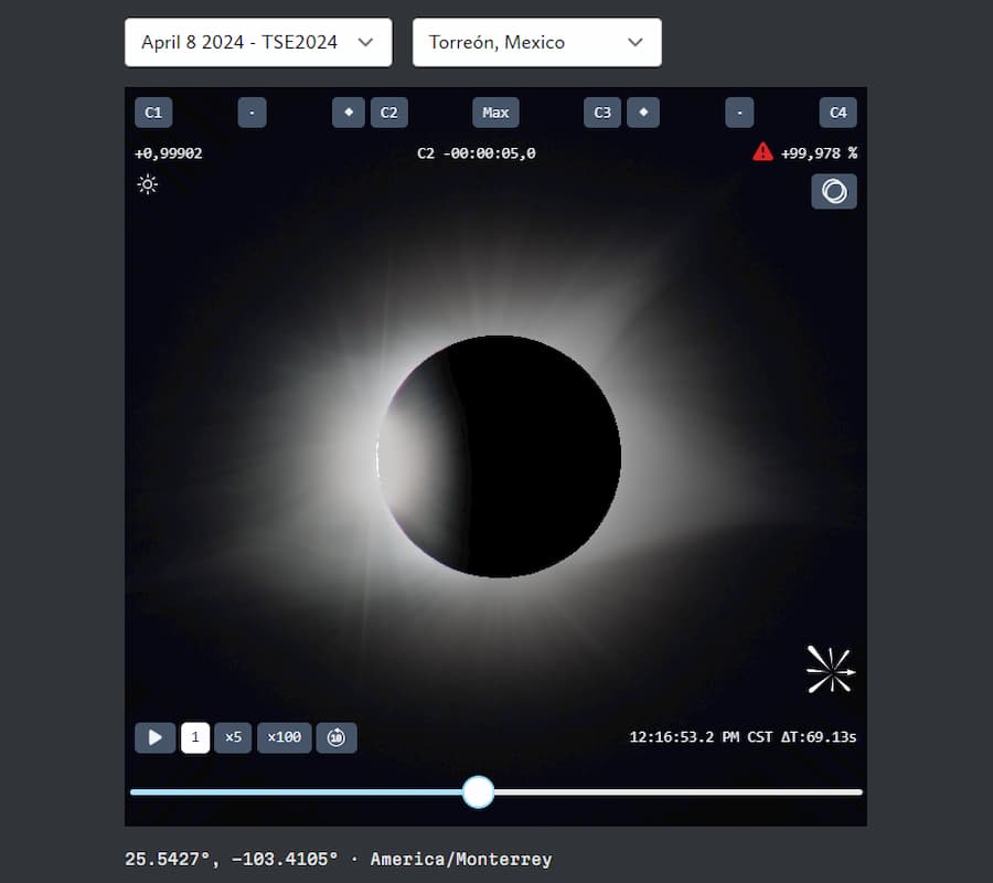 Interactive Solar Eclipse Simulator