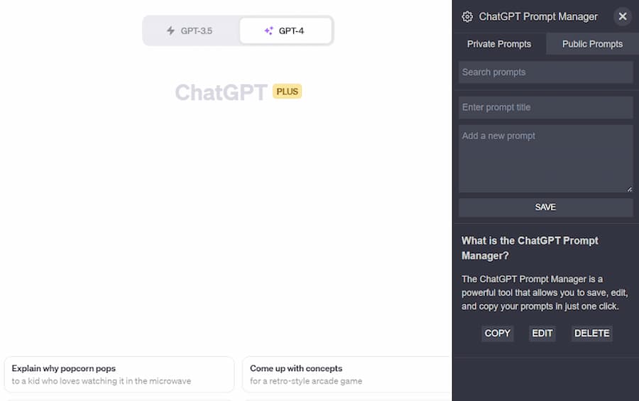 ChatGPT Prompt Manager