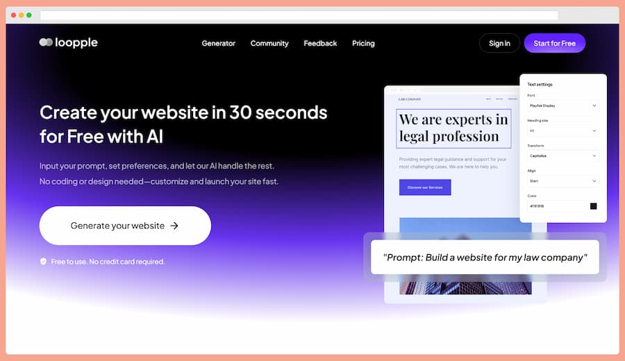 Loopple AI Website Builder