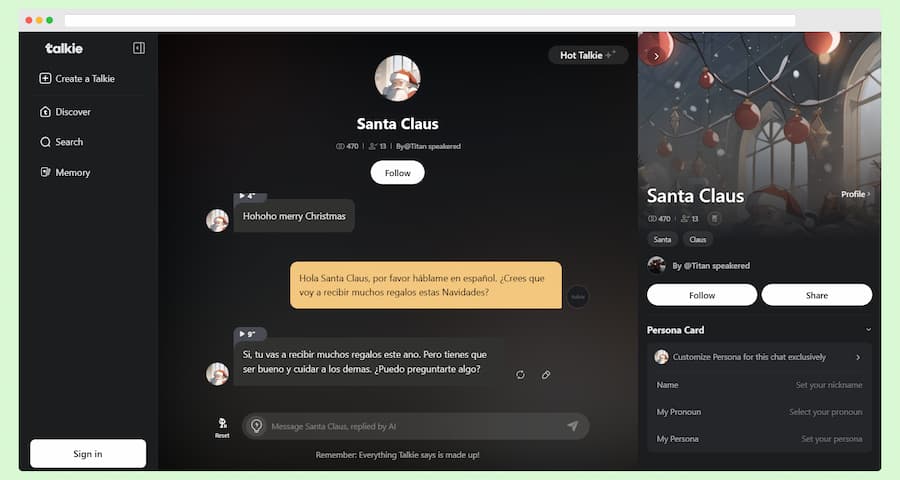 Chat with Santa Claus