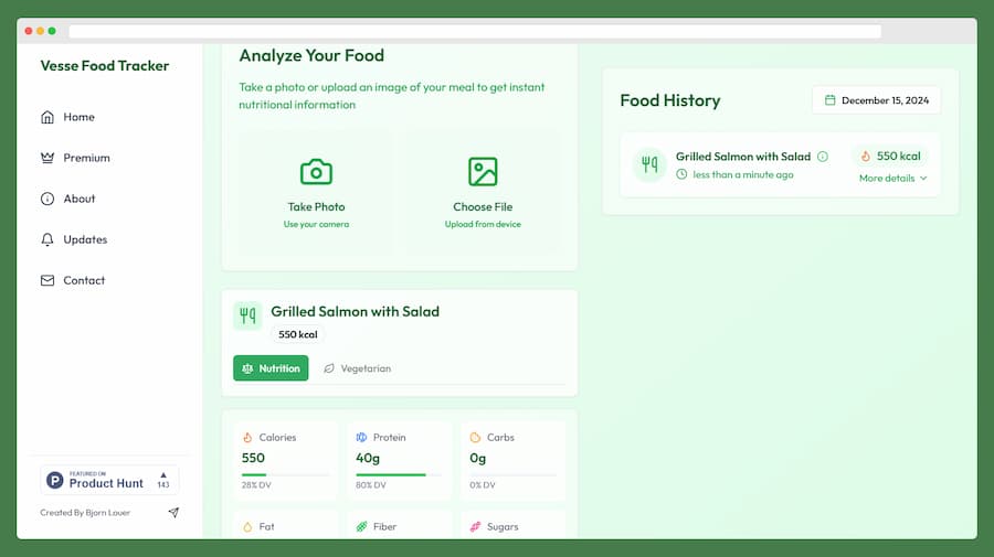 Vesse Food Tracker