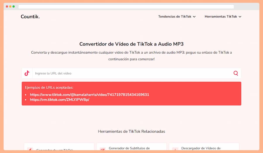 Convertir vídeos de TikTok a audio