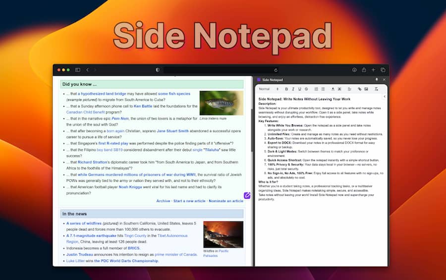 Side Notepad