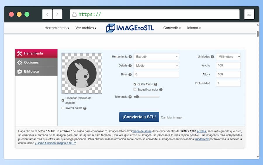 Convertir imágenes a STL online