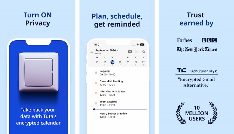 Tuta Secure Private Calendar